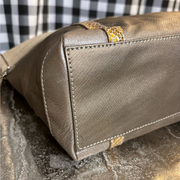 Brighton "Pretty Tough Reed" Metallic Pewter Tote Bag - Picture 8 of 11